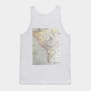 Volcano Map, 1800s, United States, North America, South America Tank Top